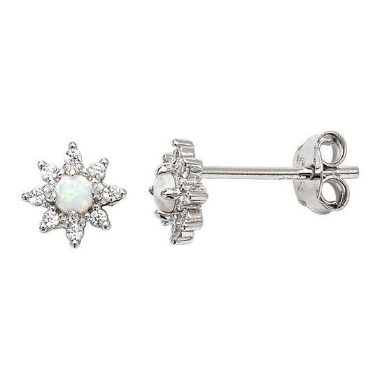 Opal with Cubic Zirconia Star Earrings - Popular trends empire