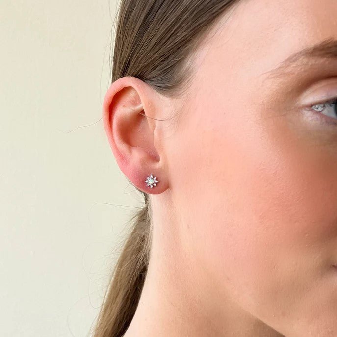 Opal with Cubic Zirconia Star Earrings - Popular trends empire