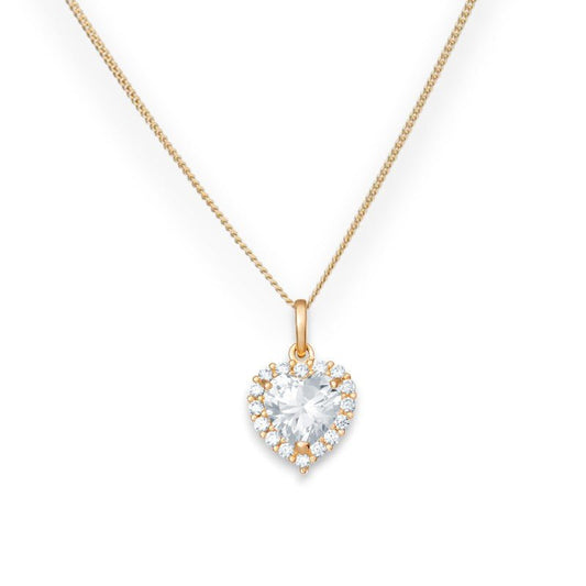 Orla Cubic Zirconia Heart Pendant Necklace - Popular trends empire