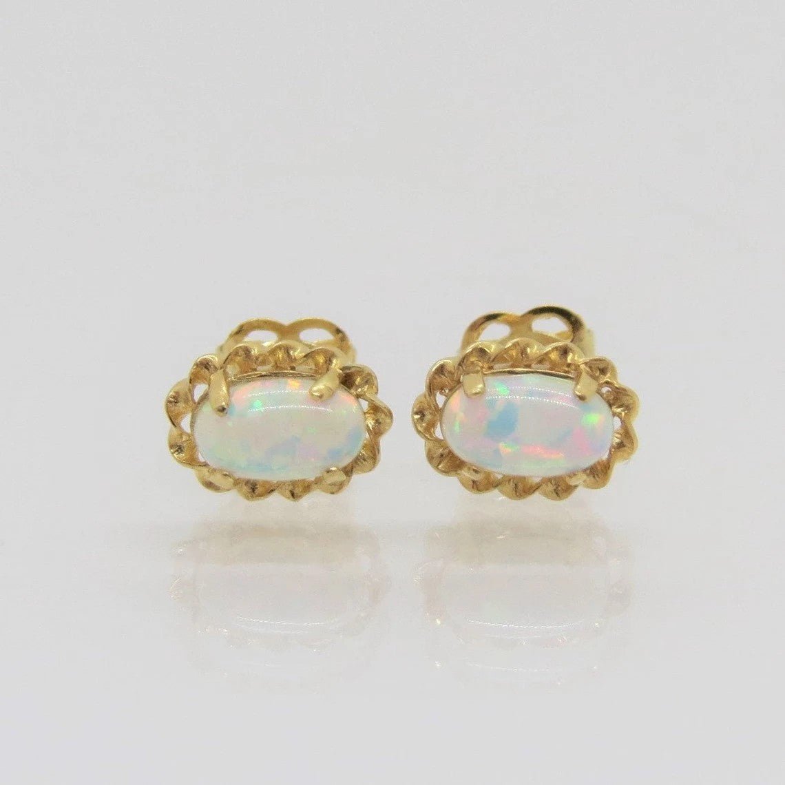 Oval Opal Stud Earrings - Popular trends empire