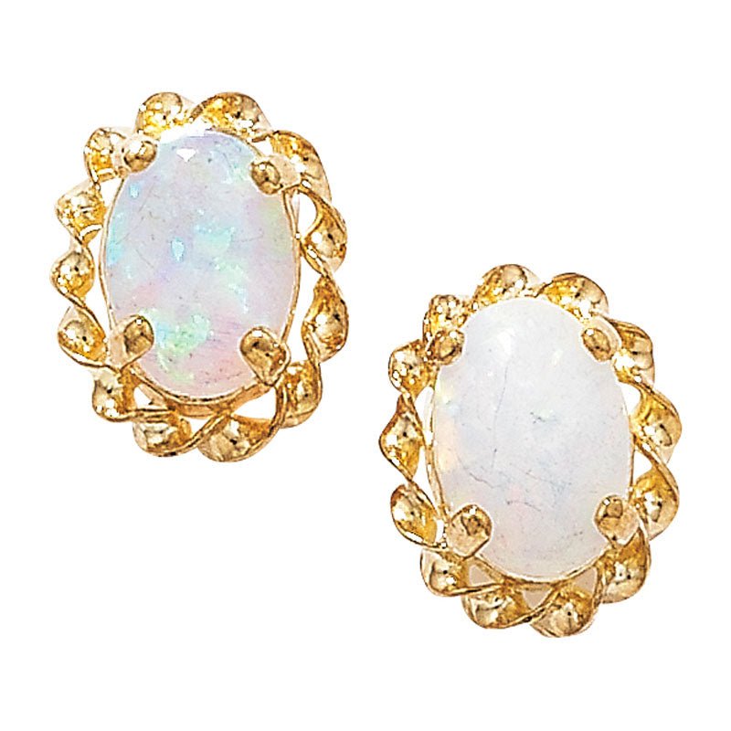 Oval Opal Stud Earrings - Popular trends empire