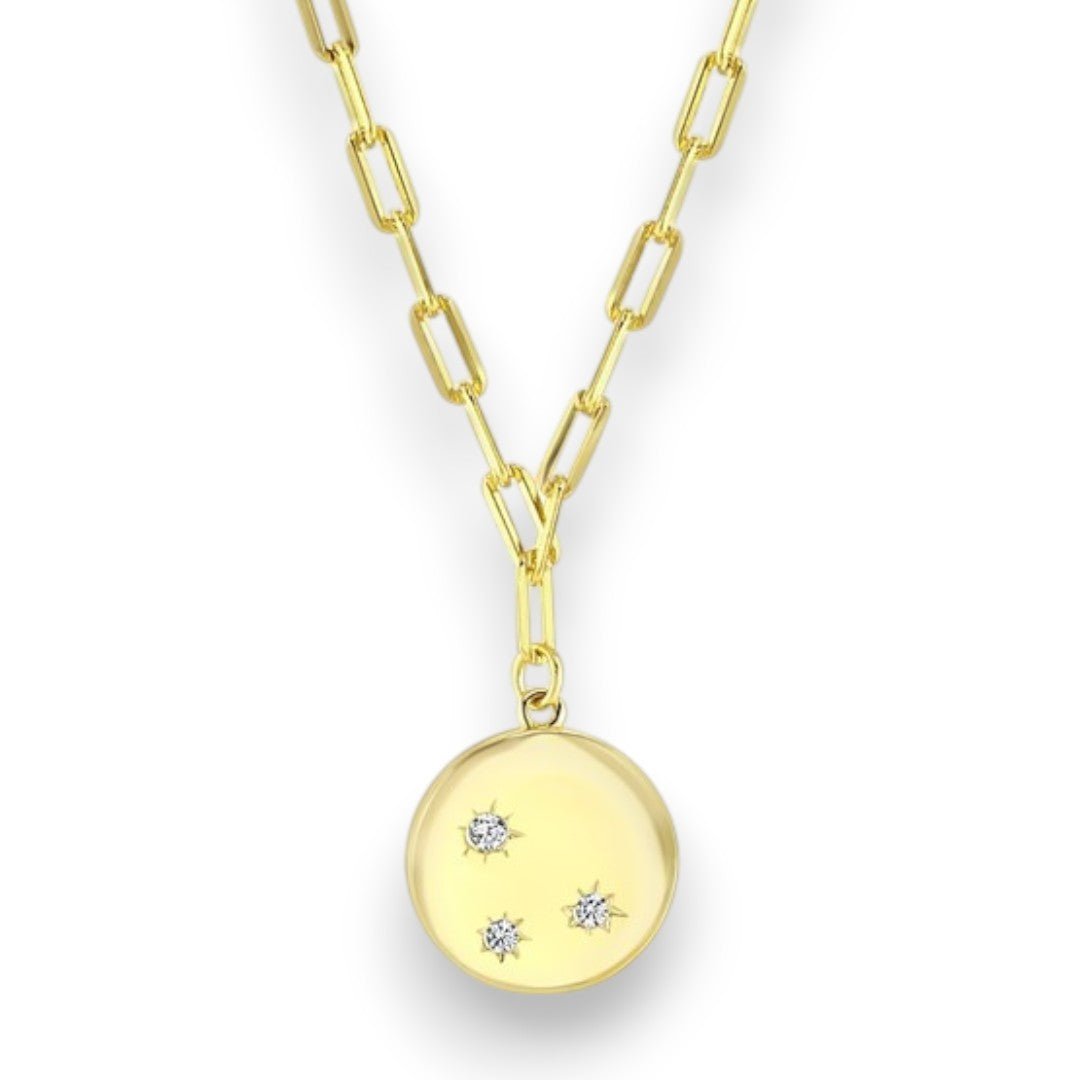 Paperclip Disc Necklace - Popular trends empire