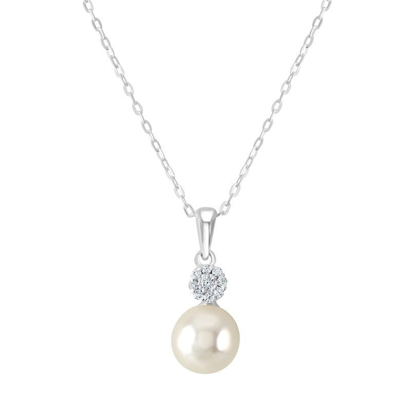 Pearl and Cubic Zirconia Drop Necklace - Popular trends empire