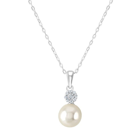 Pearl and Cubic Zirconia Drop Necklace - Popular trends empire