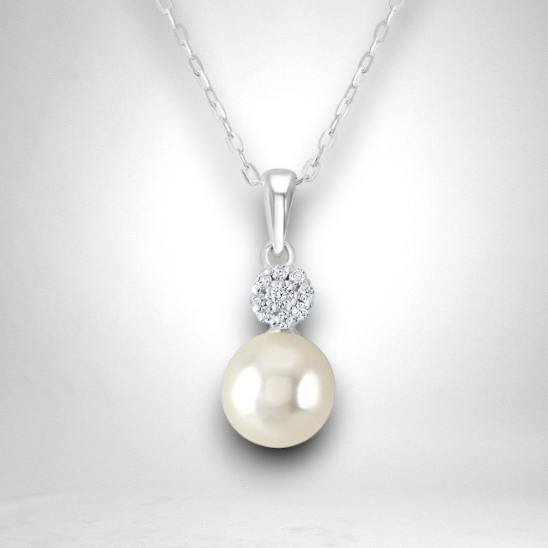 Pearl and Cubic Zirconia Drop Necklace - Popular trends empire