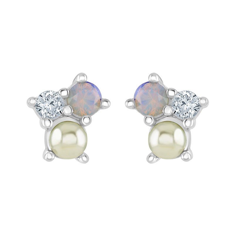 Pearl and Opal Stud Earrings - Popular trends empire