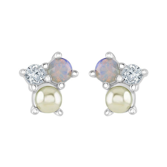 Pearl and Opal Stud Earrings - Popular trends empire