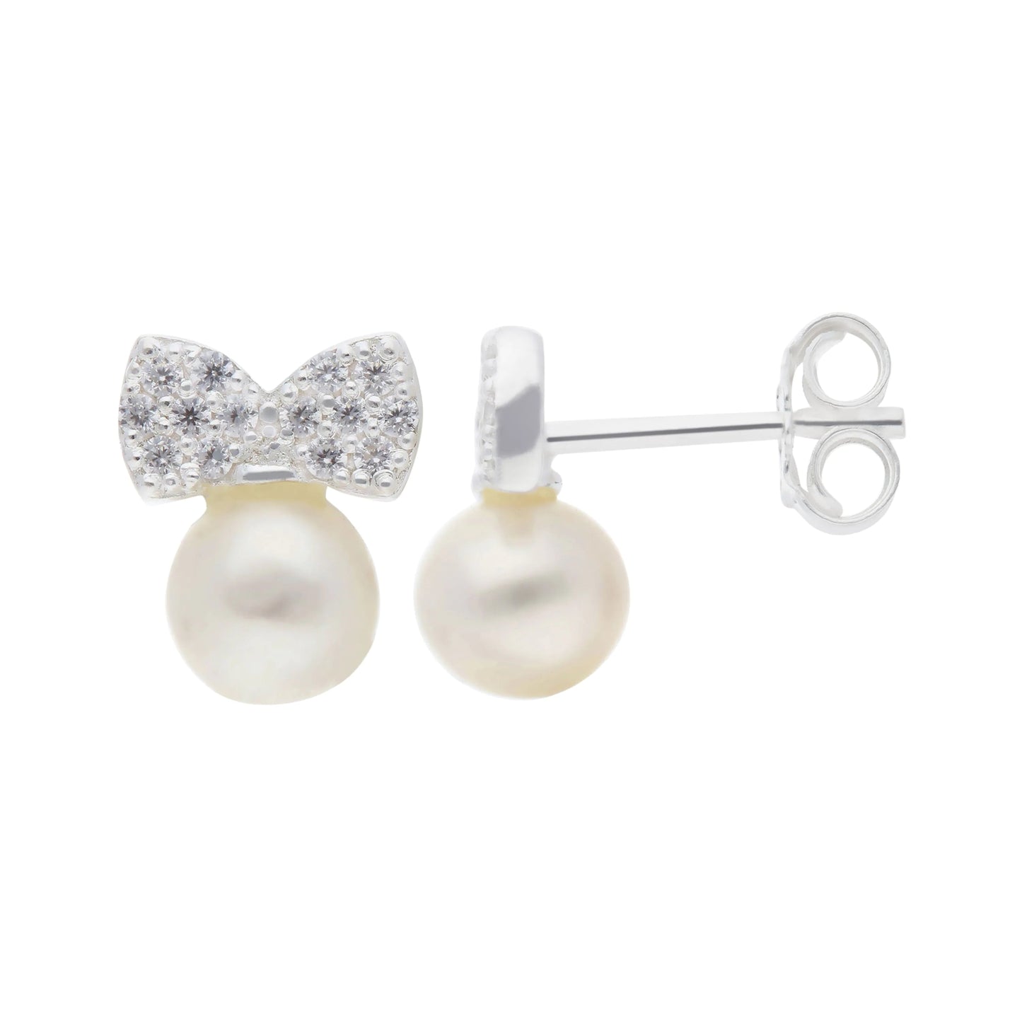 Pearl Bow Stud Earrings - Popular trends empire