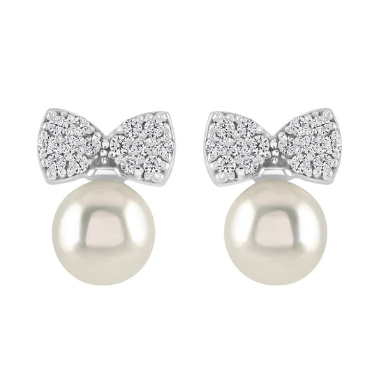 Pearl Bow Stud Earrings - Popular trends empire