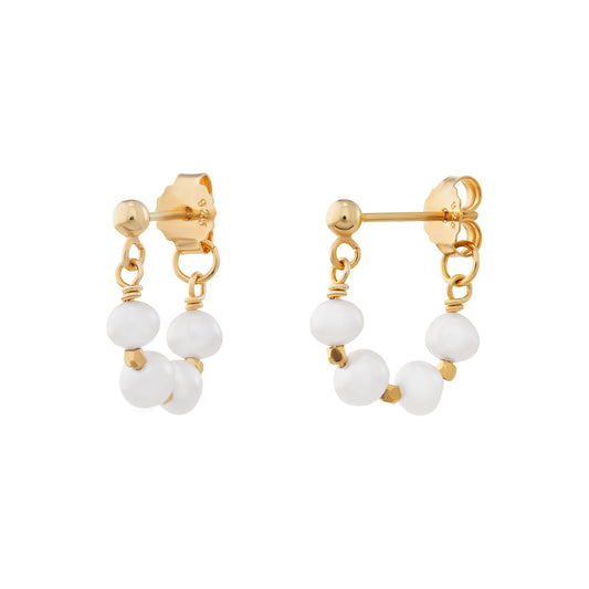 Pearl Drop Hoop Earrings - Popular trends empire