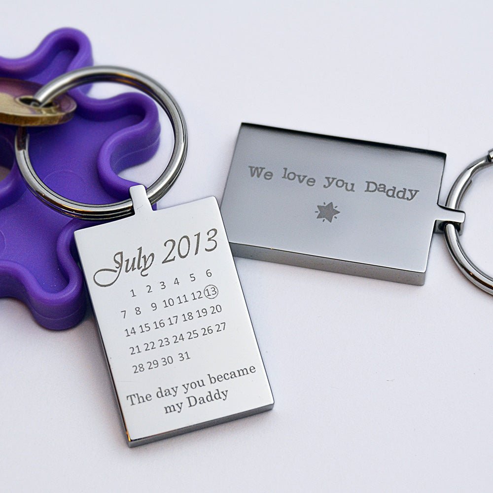Personalised Calendar Keychain – Engraved Stainless Steel Special Date Keepsake Gift - Popular trends empire