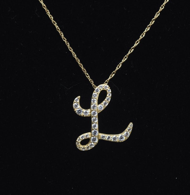 Personalised Cursive Initial Pendant Necklace - Popular trends empire