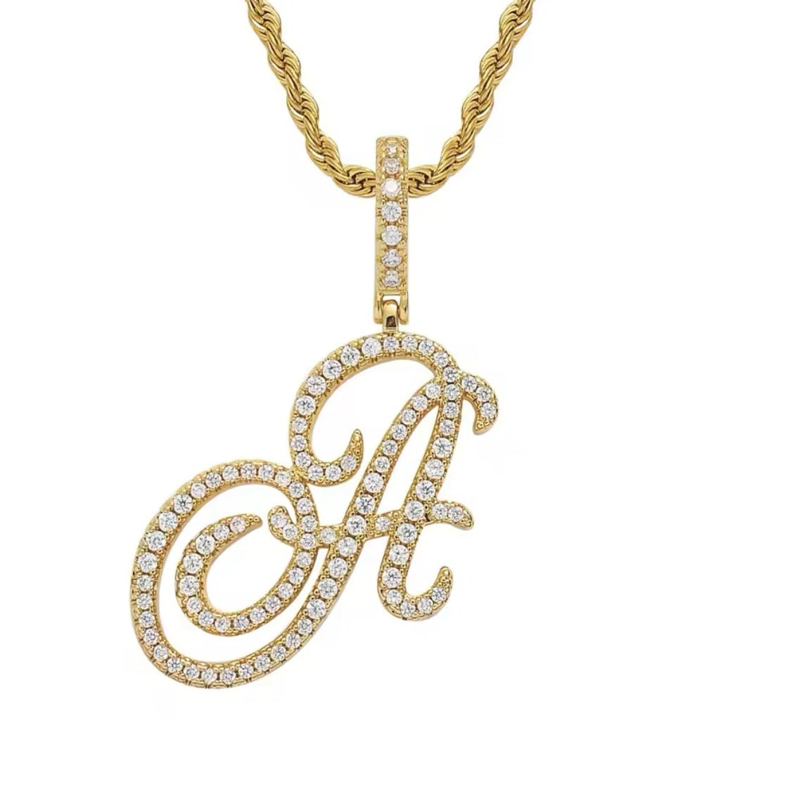 Personalised Cursive Initial Pendant Necklace - Popular trends empire