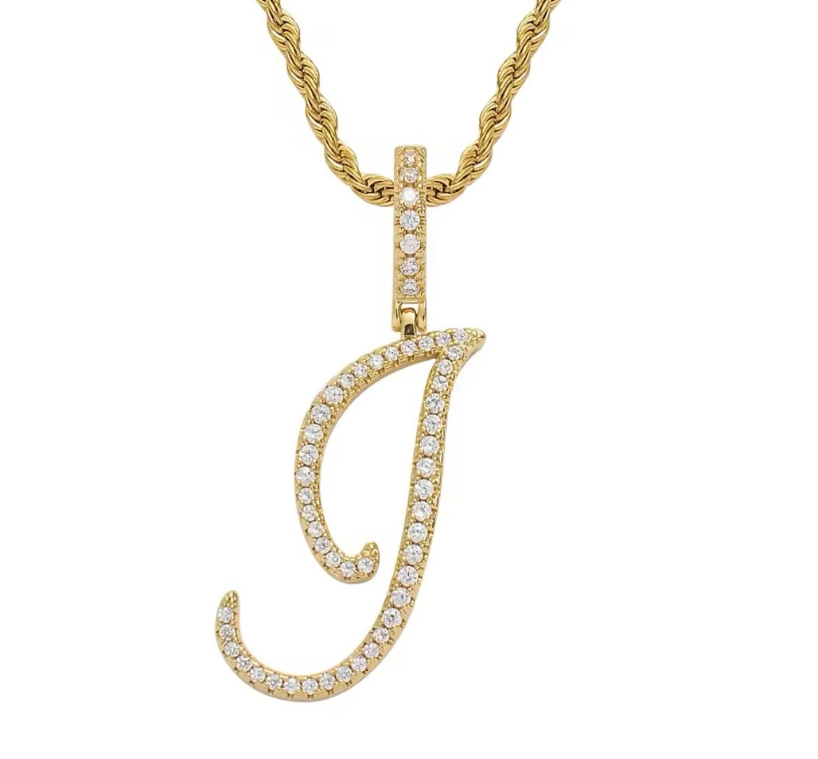 Personalised Cursive Initial Pendant Necklace - Popular trends empire