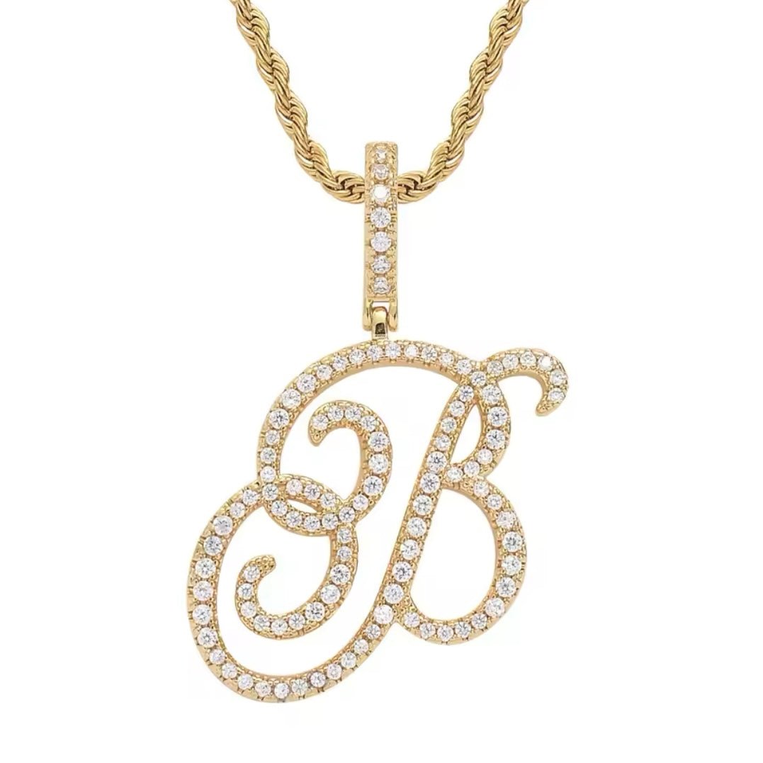 Personalised Cursive Initial Pendant Necklace - Popular trends empire