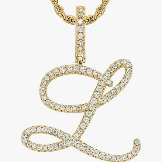 Personalised Cursive Initial Pendant Necklace - Popular trends empire