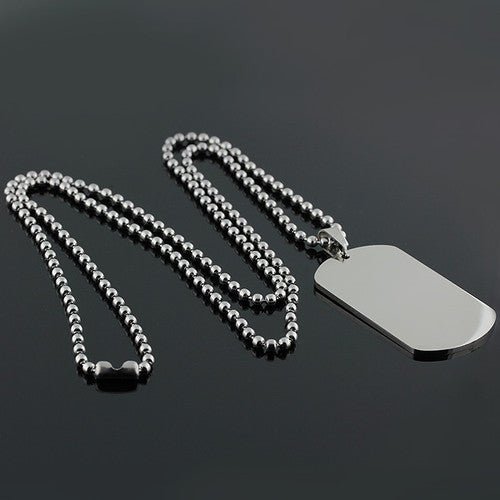 Personalised Dog Tag Necklace – Engraved Photo Pendant With Stainless Steel Ball Chain - Popular trends empire