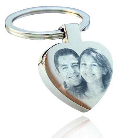 Personalised Heart Keyring - Custom Photo Engraved Gift | Stainless Steel Keepsake - Popular trends empire