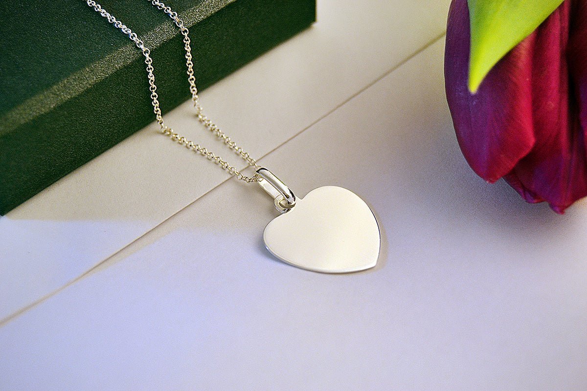 Personalised Heart Pendant – Sterling Silver Necklace With Custom Engraving Gift - Popular trends empire