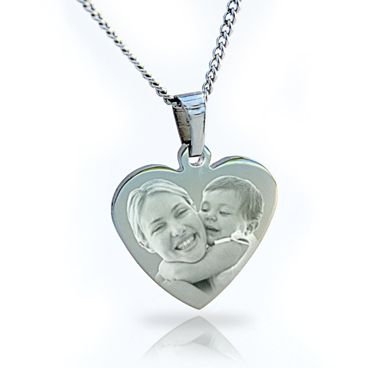 Personalised Photo Necklace – Heart Pendant With Custom Text Engraving Gift - Popular trends empire