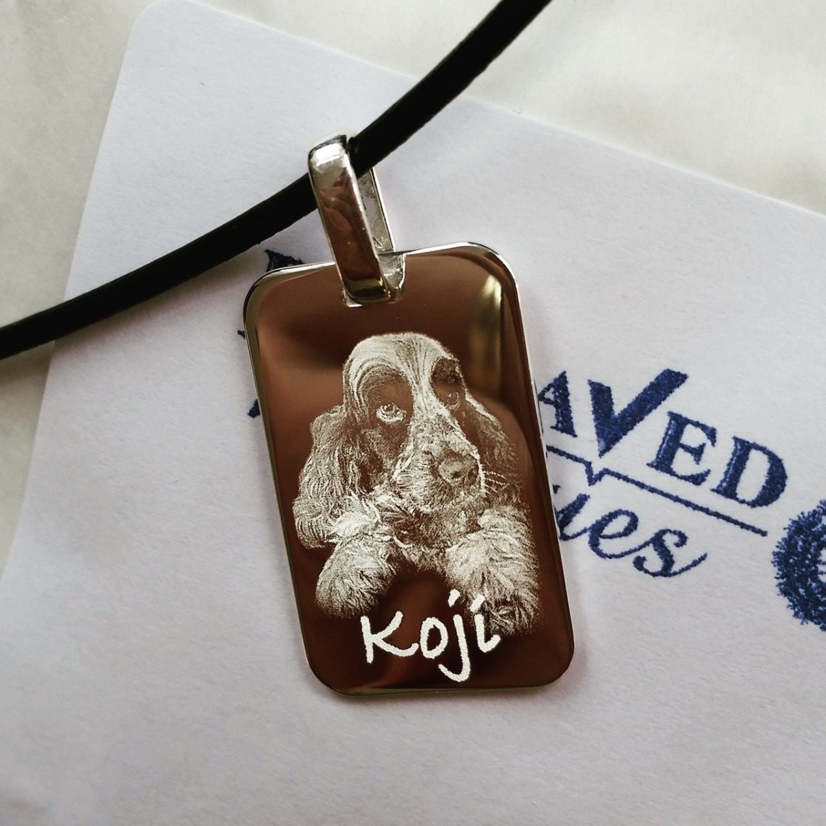 Personalised Silver Dog Tag – Sterling Silver Necklace | Custom Engraved Photo Pendant - Popular trends empire