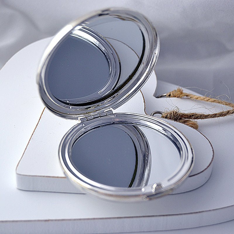 Photo Engraved Mirror – Double Sided Compact Handbag Mirror with Velvet Pouch Gift - Popular trends empire