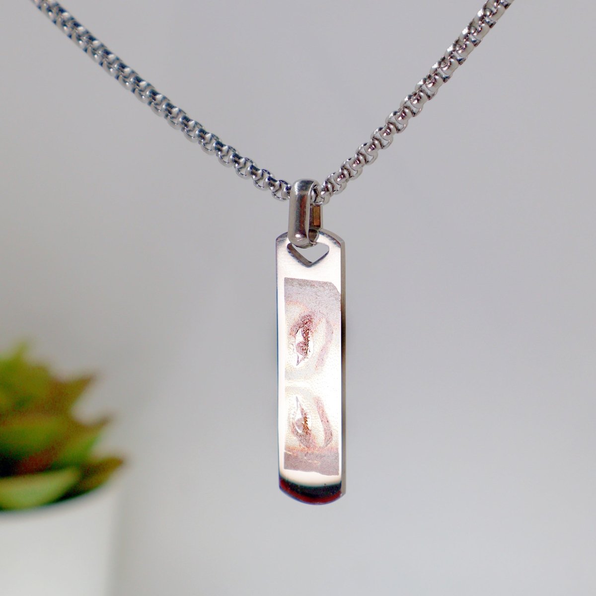 Photo Engraved Necklace - Custom Eye Pendant With Stainless Steel Chain For Men - Popular trends empire