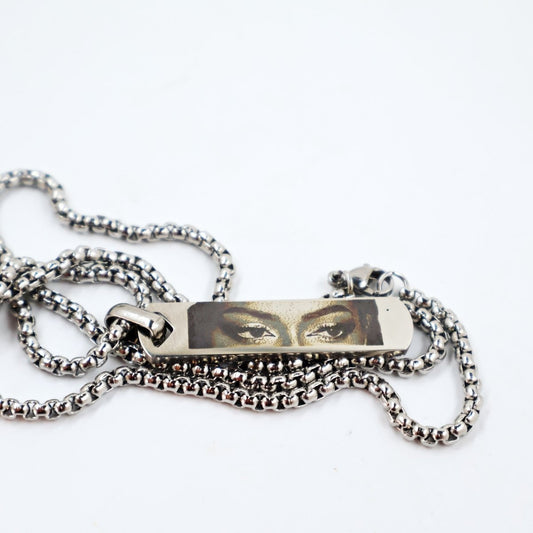 Photo Engraved Necklace - Custom Eye Pendant With Stainless Steel Chain For Men - Popular trends empire