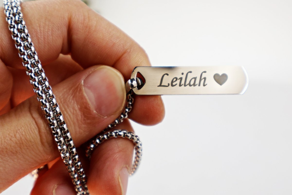 Photo Engraved Necklace - Custom Eye Pendant With Stainless Steel Chain For Men - Popular trends empire