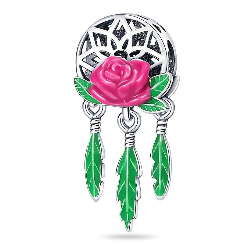 Pink Rose Dream Catcher Charm - Popular trends empire