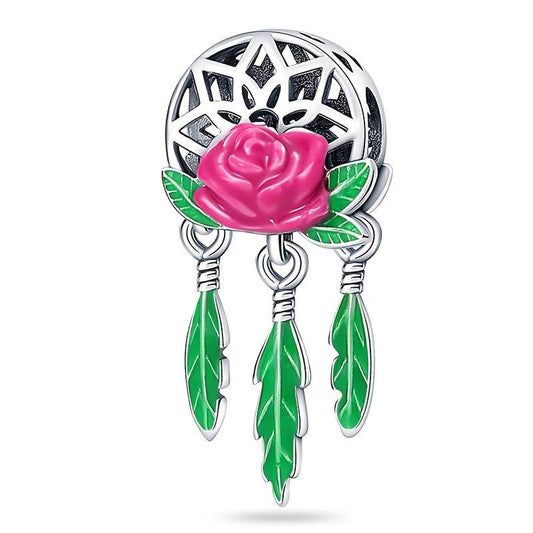 Pink Rose Dream Catcher Charm - Popular trends empire