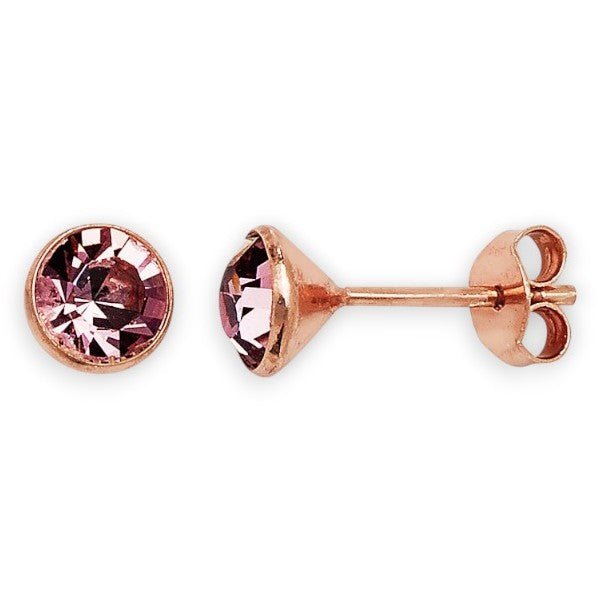 Pink Tourmaline Cubic Zirconia Stud Earrings - Popular trends empire