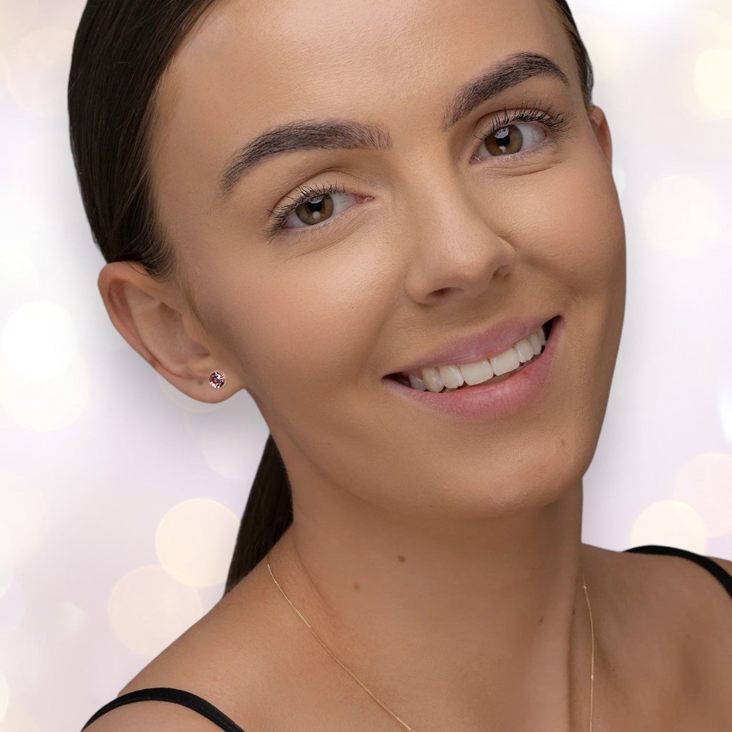 Pink Tourmaline Cubic Zirconia Stud Earrings - Popular trends empire