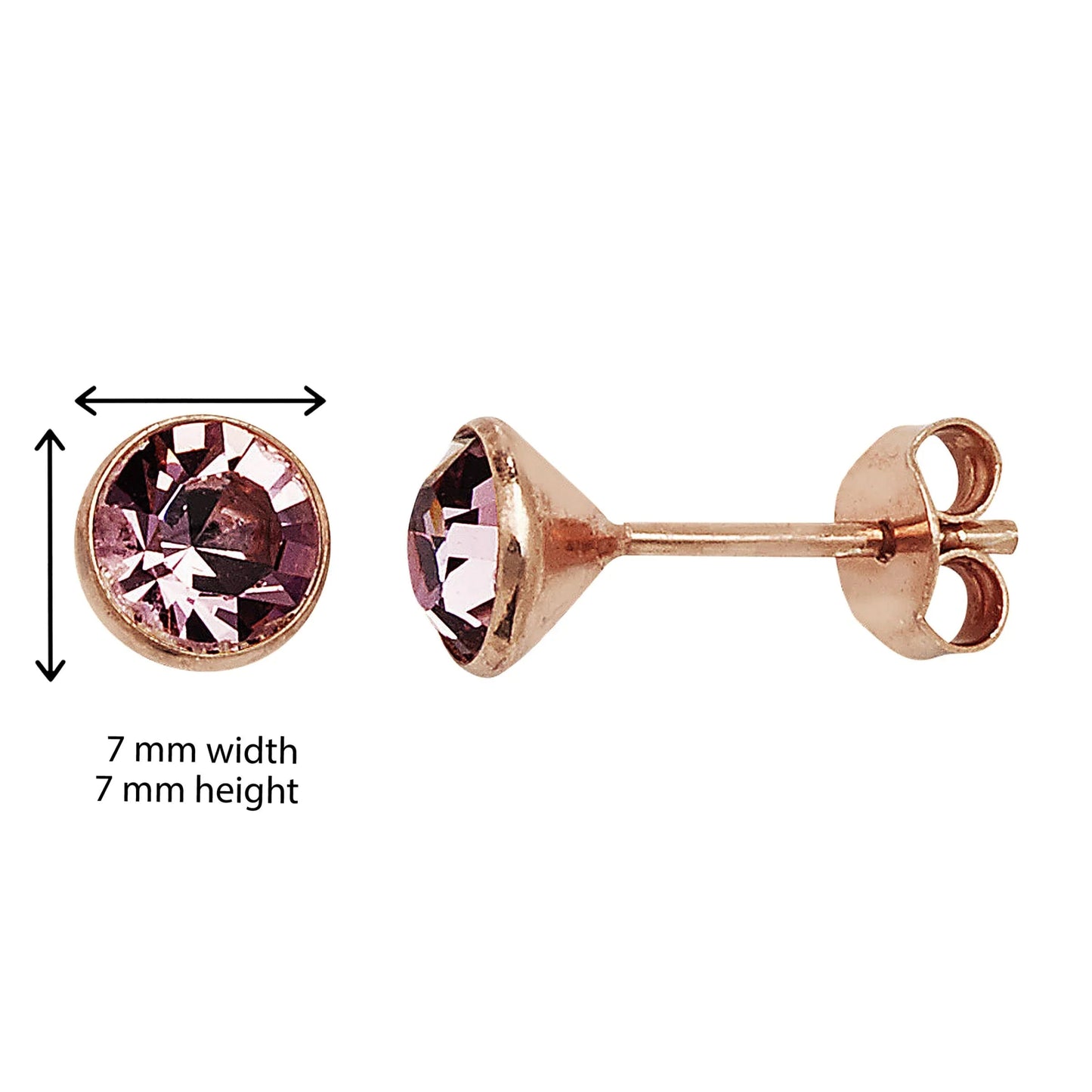 Pink Tourmaline Cubic Zirconia Stud Earrings - Popular trends empire