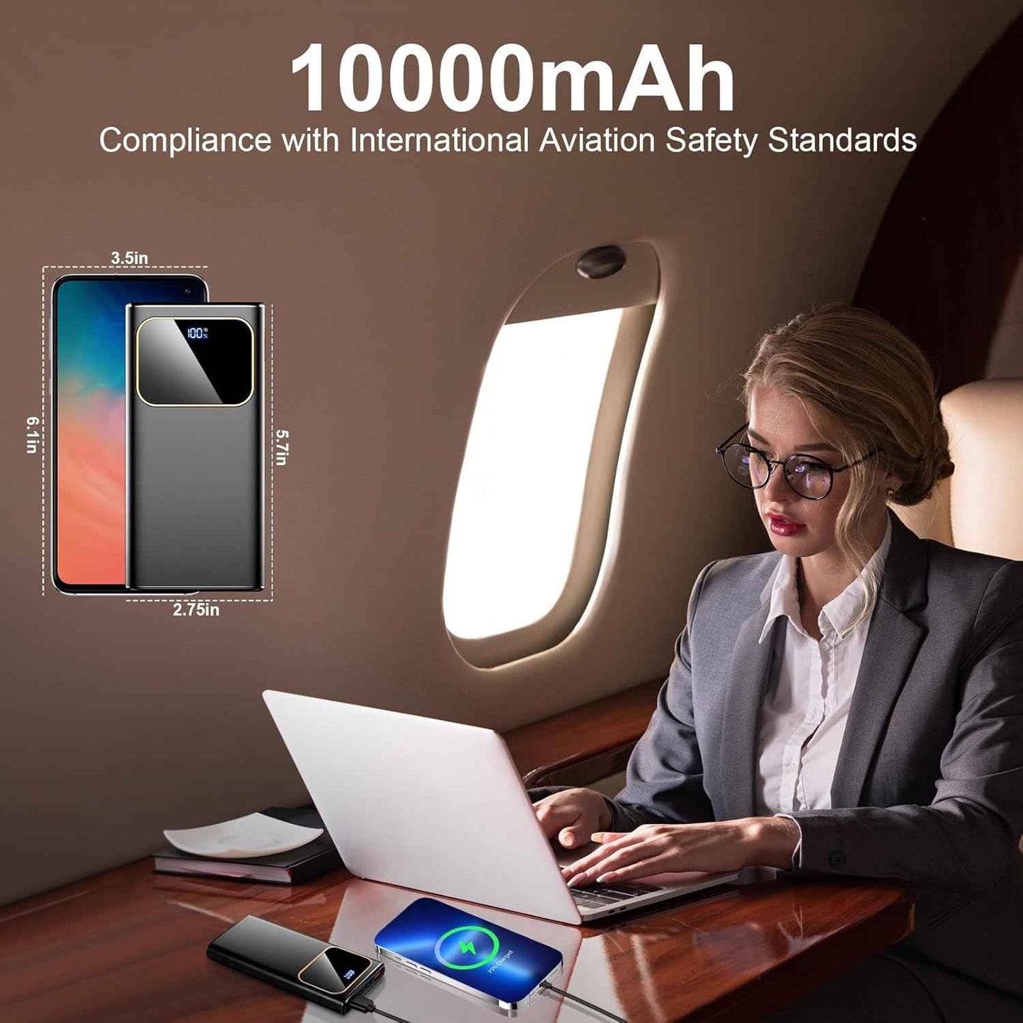 Power Bank Fast Charging 10000mAh 22.5W Portable USB - C PD3.0 QC4.0 LED Display - Popular trends empire
