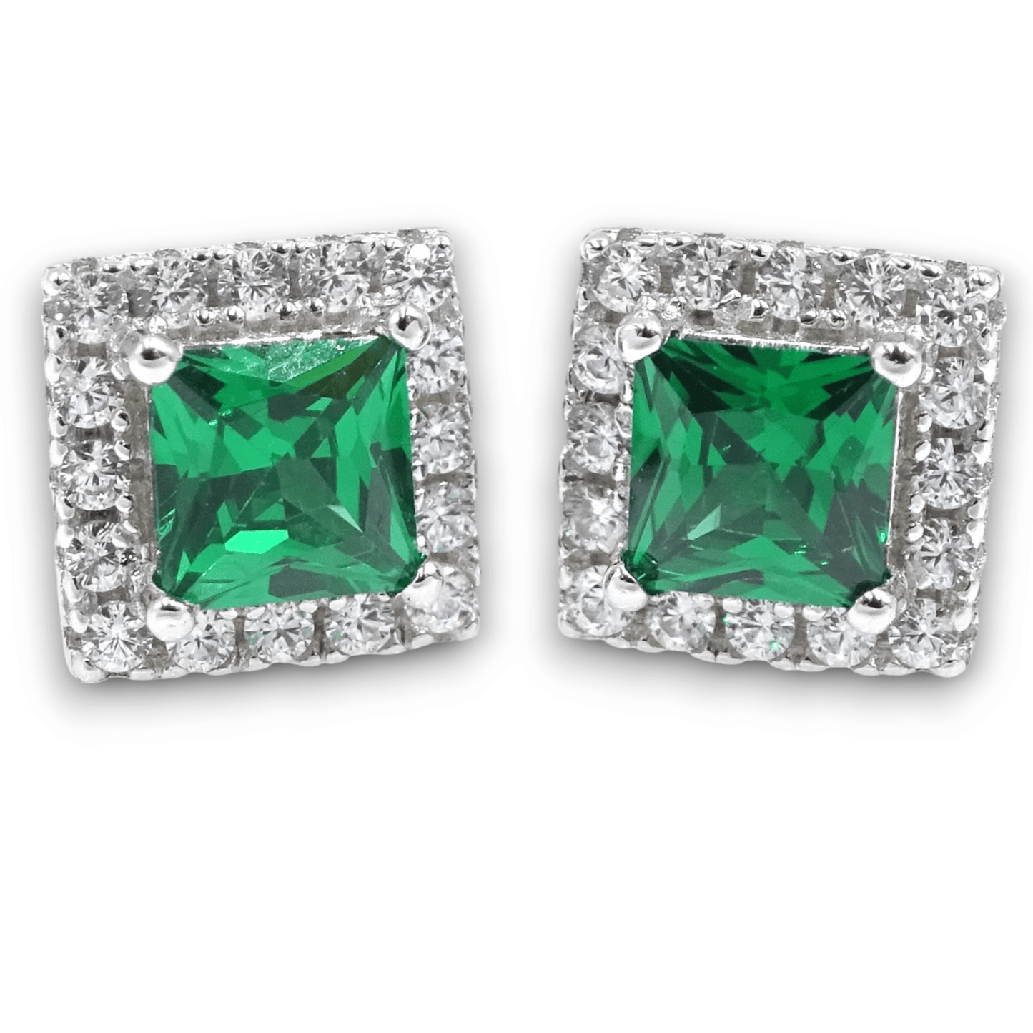 Princess Cut Emerald Earrings - Popular trends empire