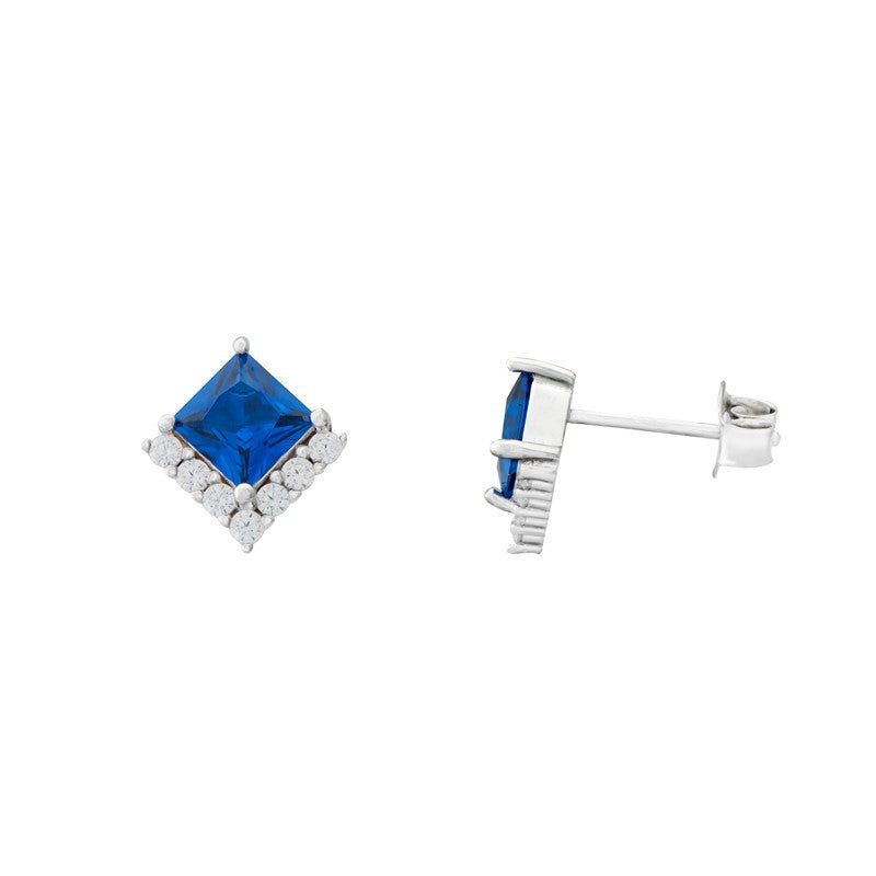 Princess Cut Sapphire Cubic Zirconia Earrings - Popular trends empire