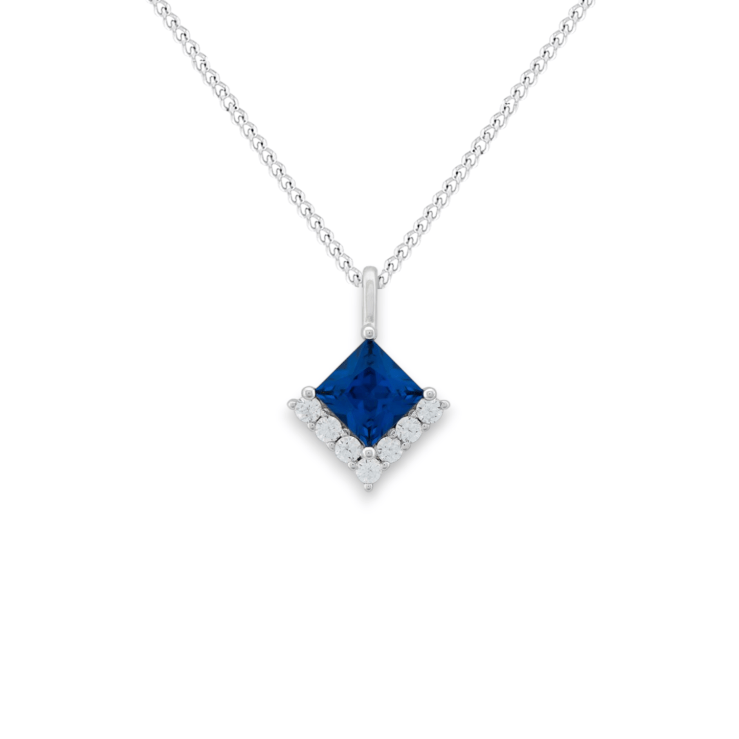 Princess Cut Sapphire Cubic Zirconia Necklace - Popular trends empire