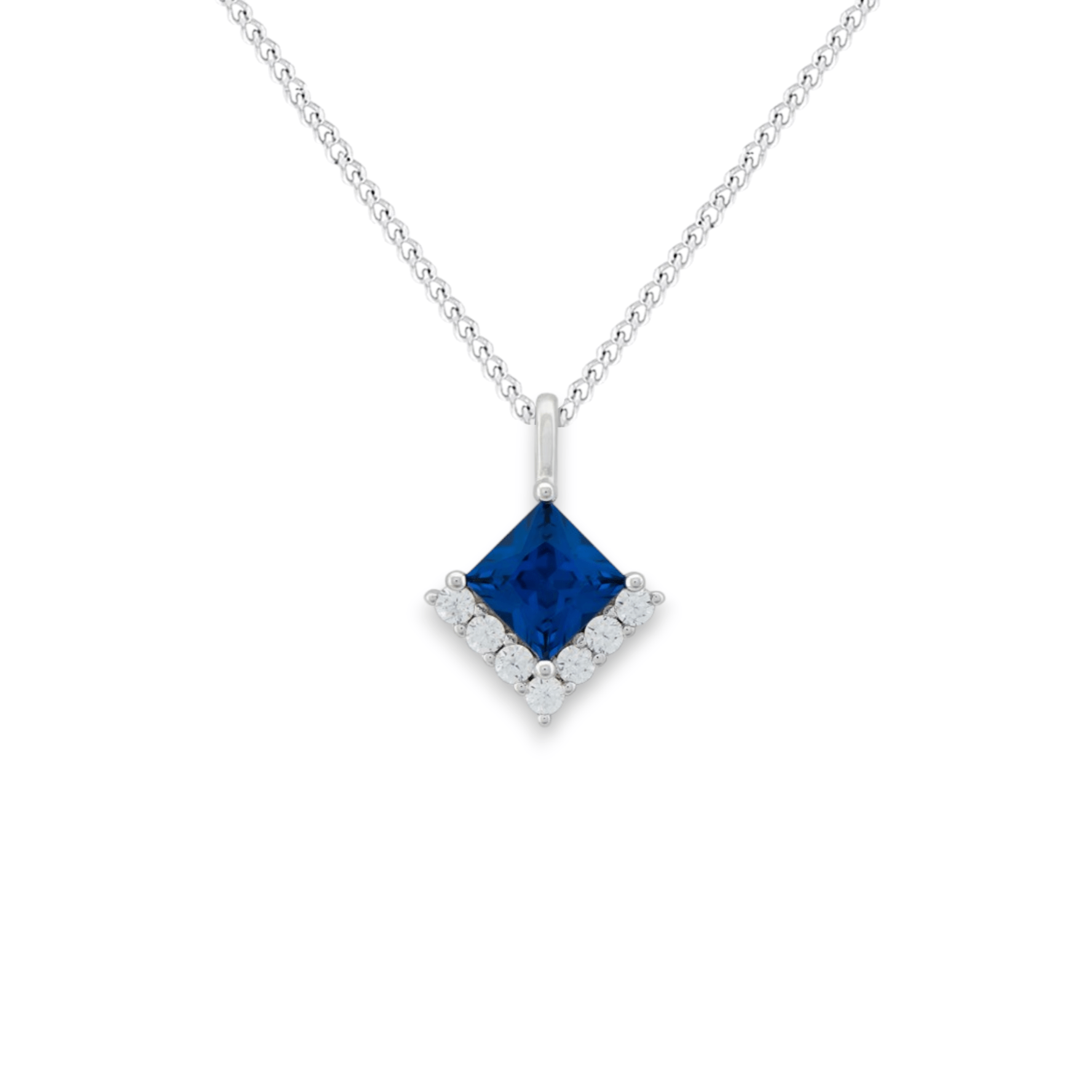 Princess Cut Sapphire Cubic Zirconia Necklace - Popular trends empire