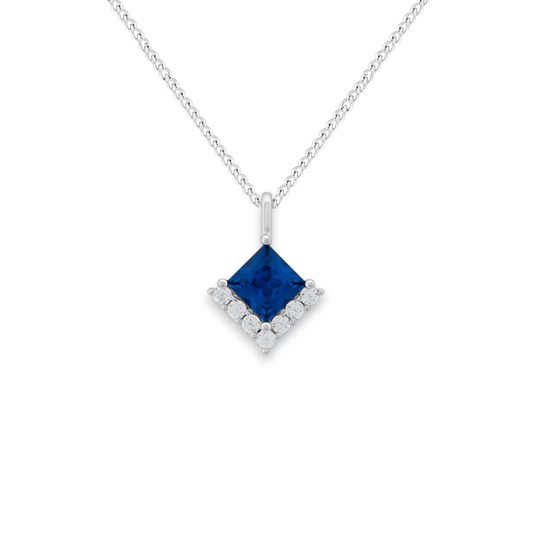 Princess Cut Sapphire Cubic Zirconia Necklace - Popular trends empire