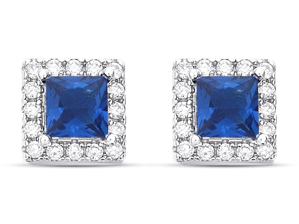 Princess Cut Sapphire Earrings - Popular trends empire
