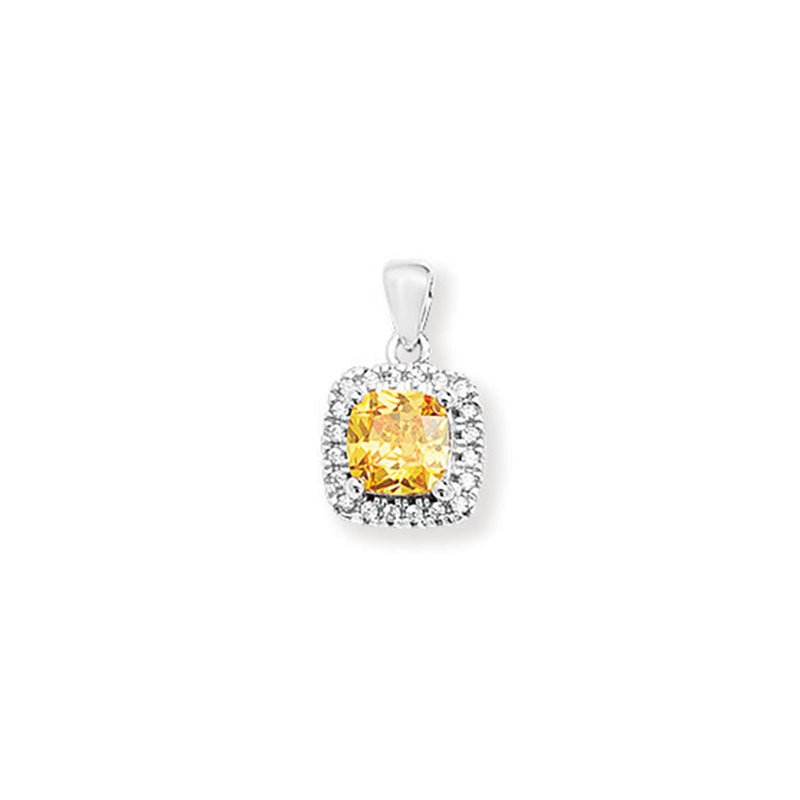 Princess Cut Yellow Topaz Pendant Necklace - Popular trends empire