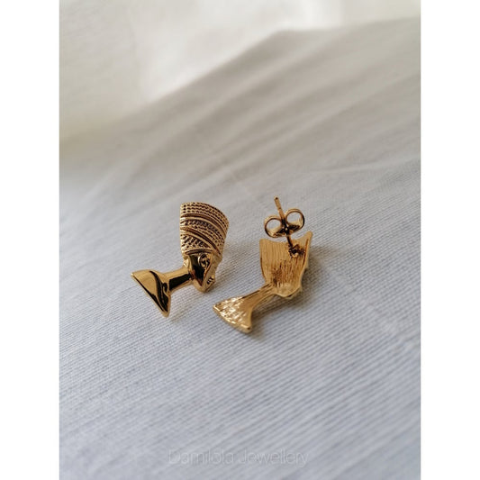 'Queen Nefertiti' - Stud Earrings - Silver/Gold - Popular trends empire