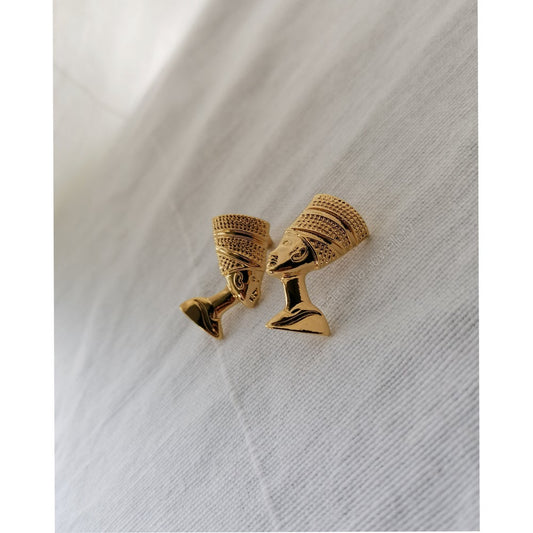 'Queen Nefertiti' - Stud Earrings - Silver/Gold - Popular trends empire