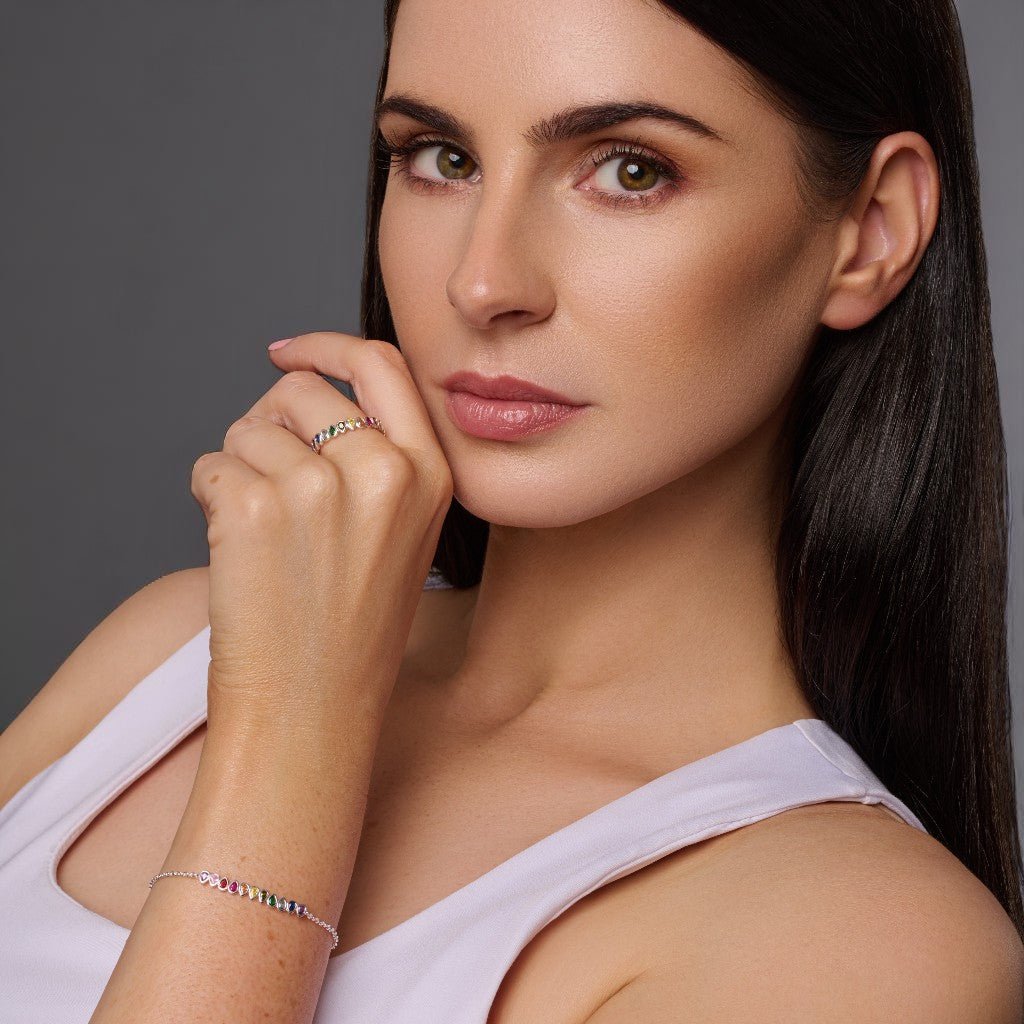 Rainbow Cubic Zirconia Bracelet - Popular trends empire