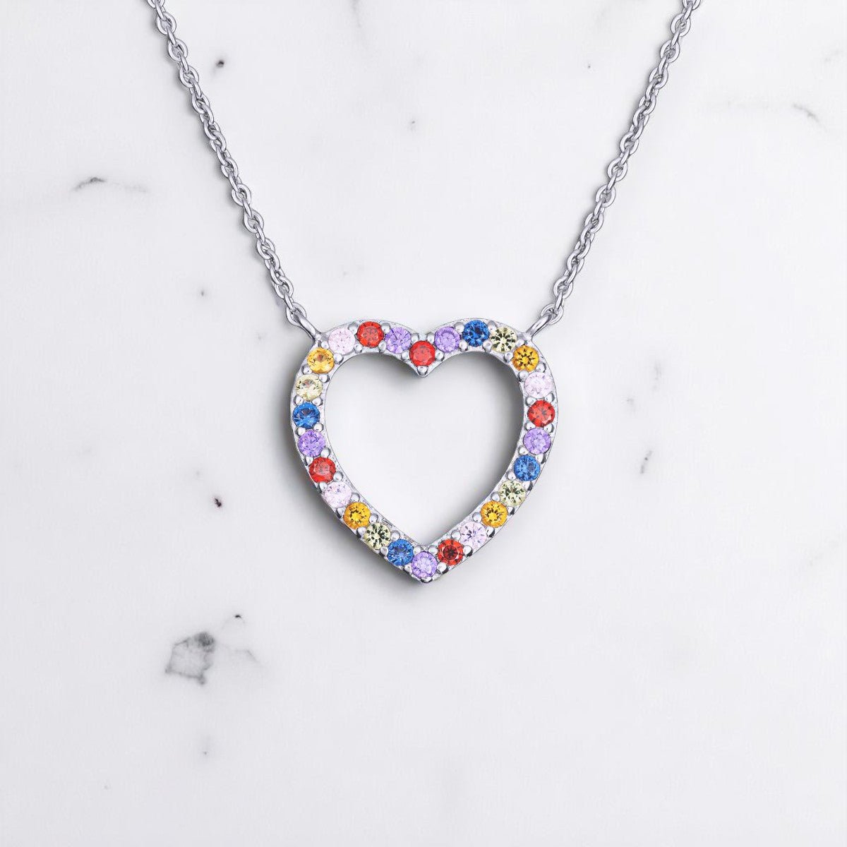 Rainbow Heart Necklace - Popular trends empire