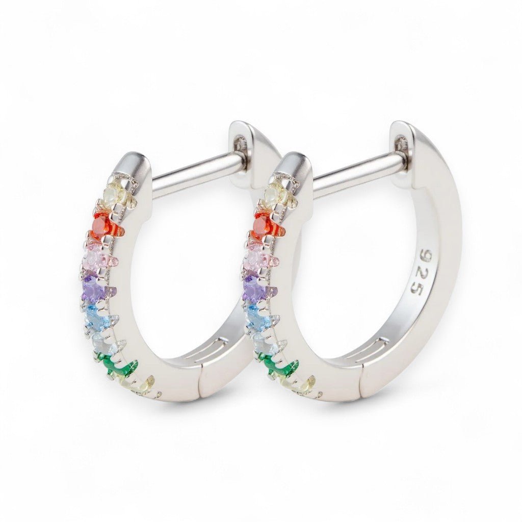 Rainbow Huggie Hoops - Popular trends empire