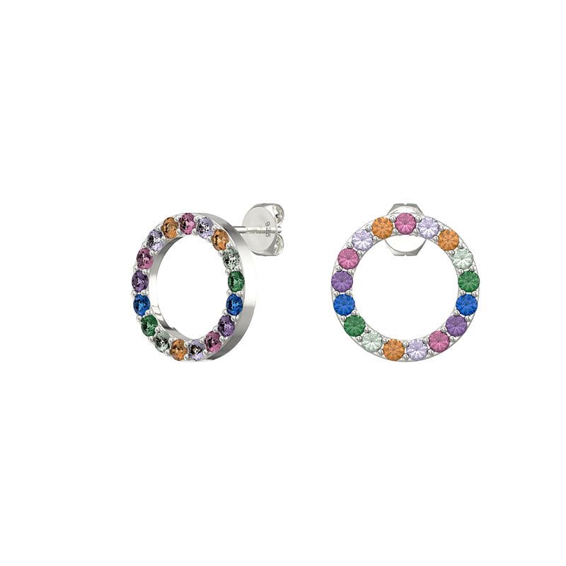 Rainbow Open Circle Stud Earrings - Popular trends empire