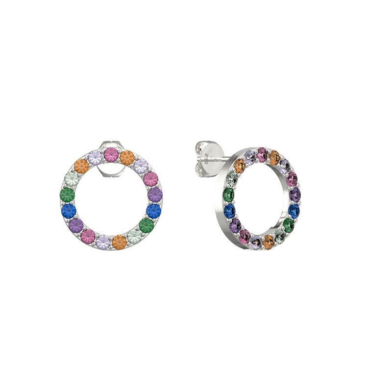 Rainbow Open Circle Stud Earrings - Popular trends empire