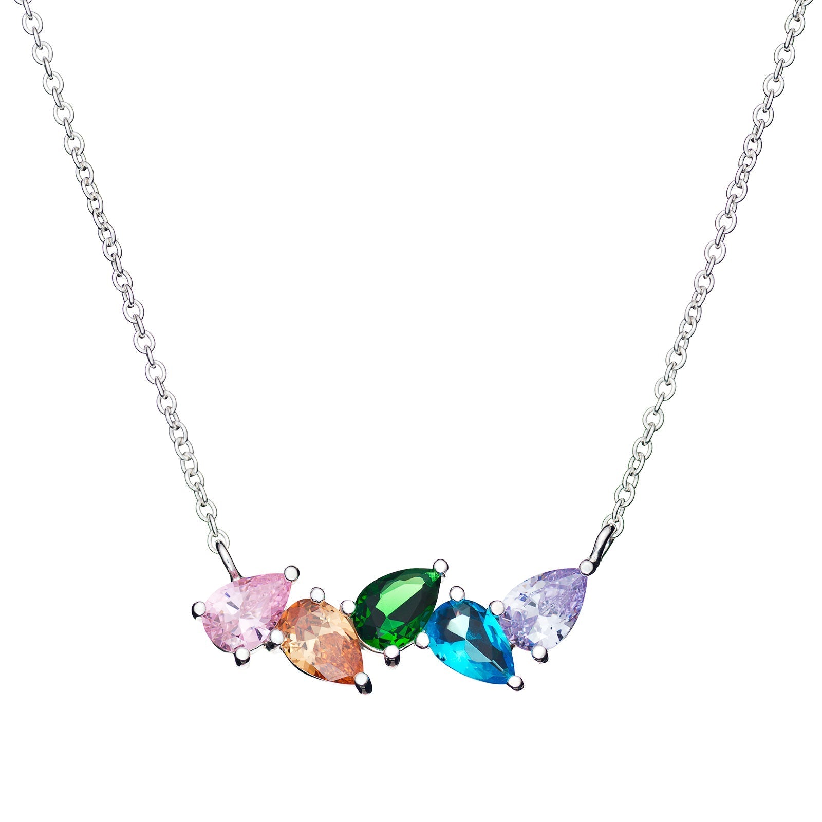 Rainbow Pear Drop Necklace - Popular trends empire